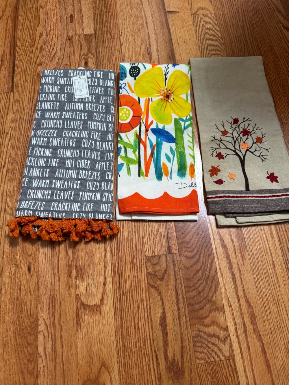 Set of 3 Decorative Kitchen Towels - Fall & Floral Prints